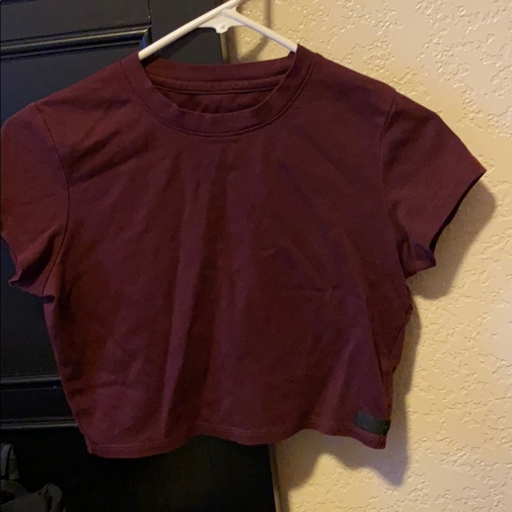Alphalete Lux crop top in Burgundy